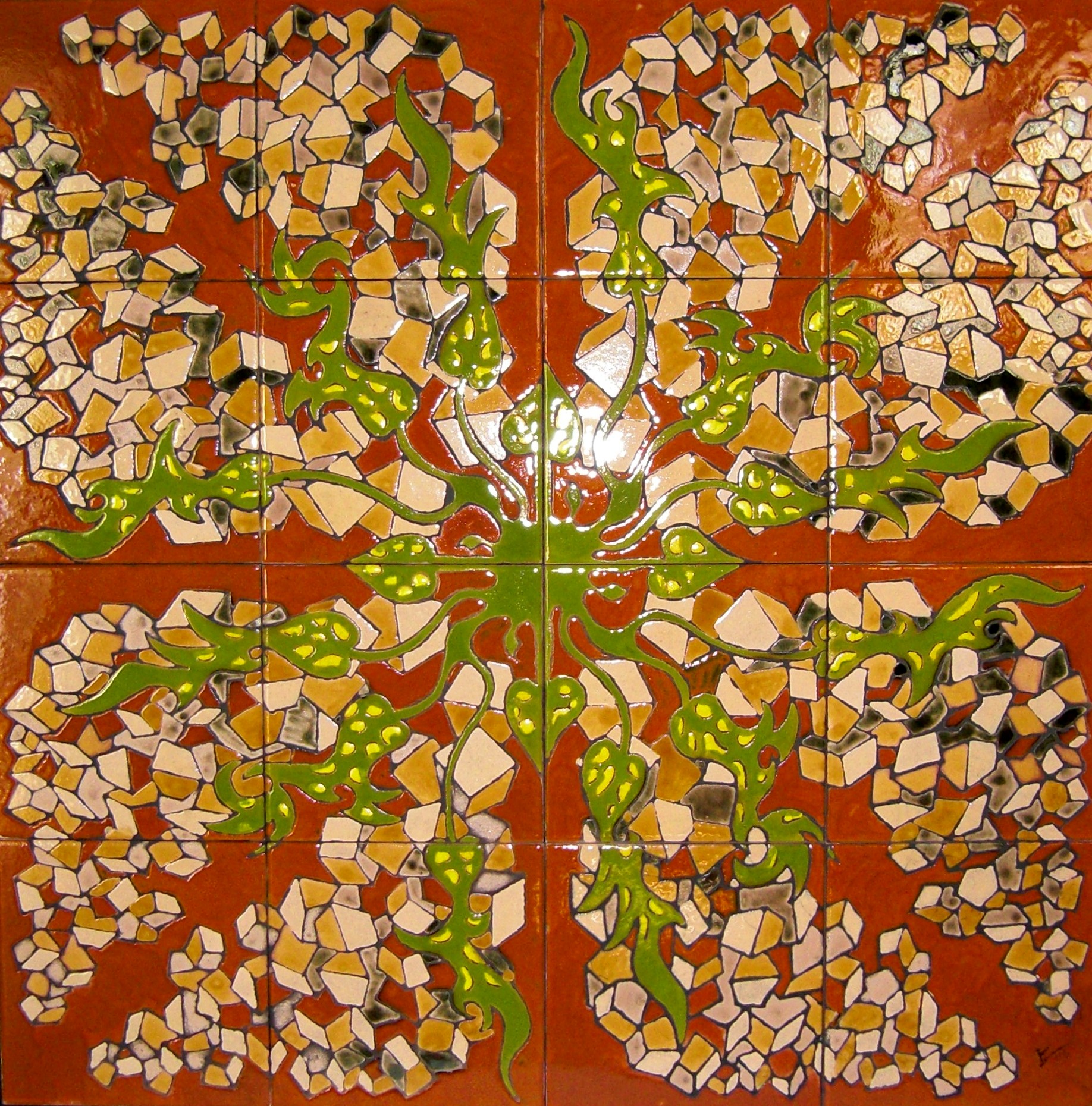 surrealismo simétrico en azulejos