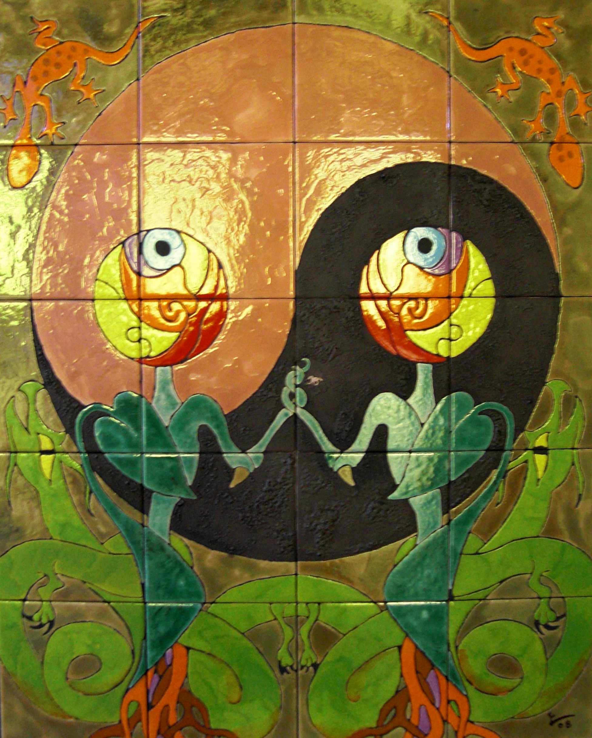 surrealismo simétrico en azulejos