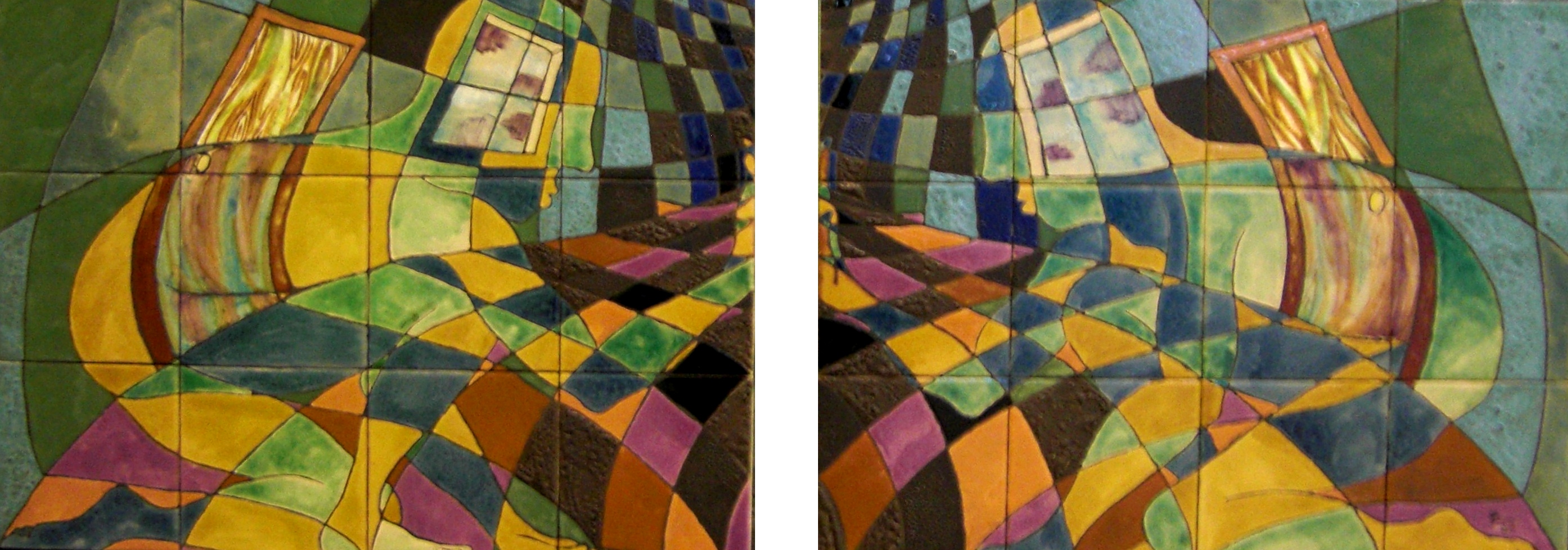 surrealismo simétrico en azulejos