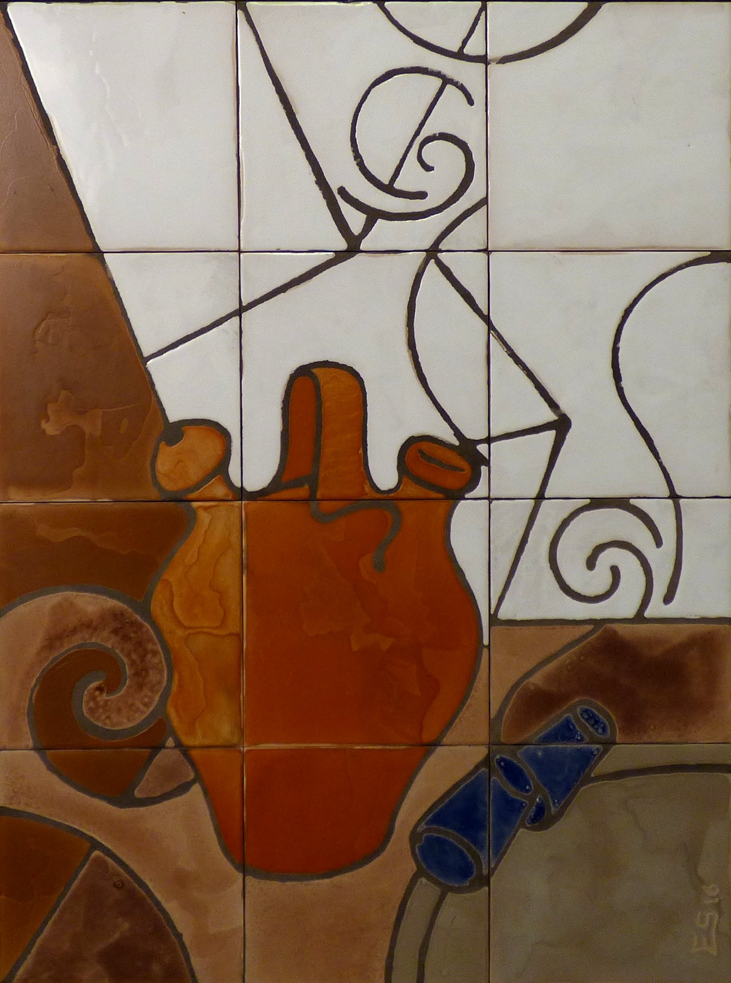 bodegon en mural de ceramica de gramala