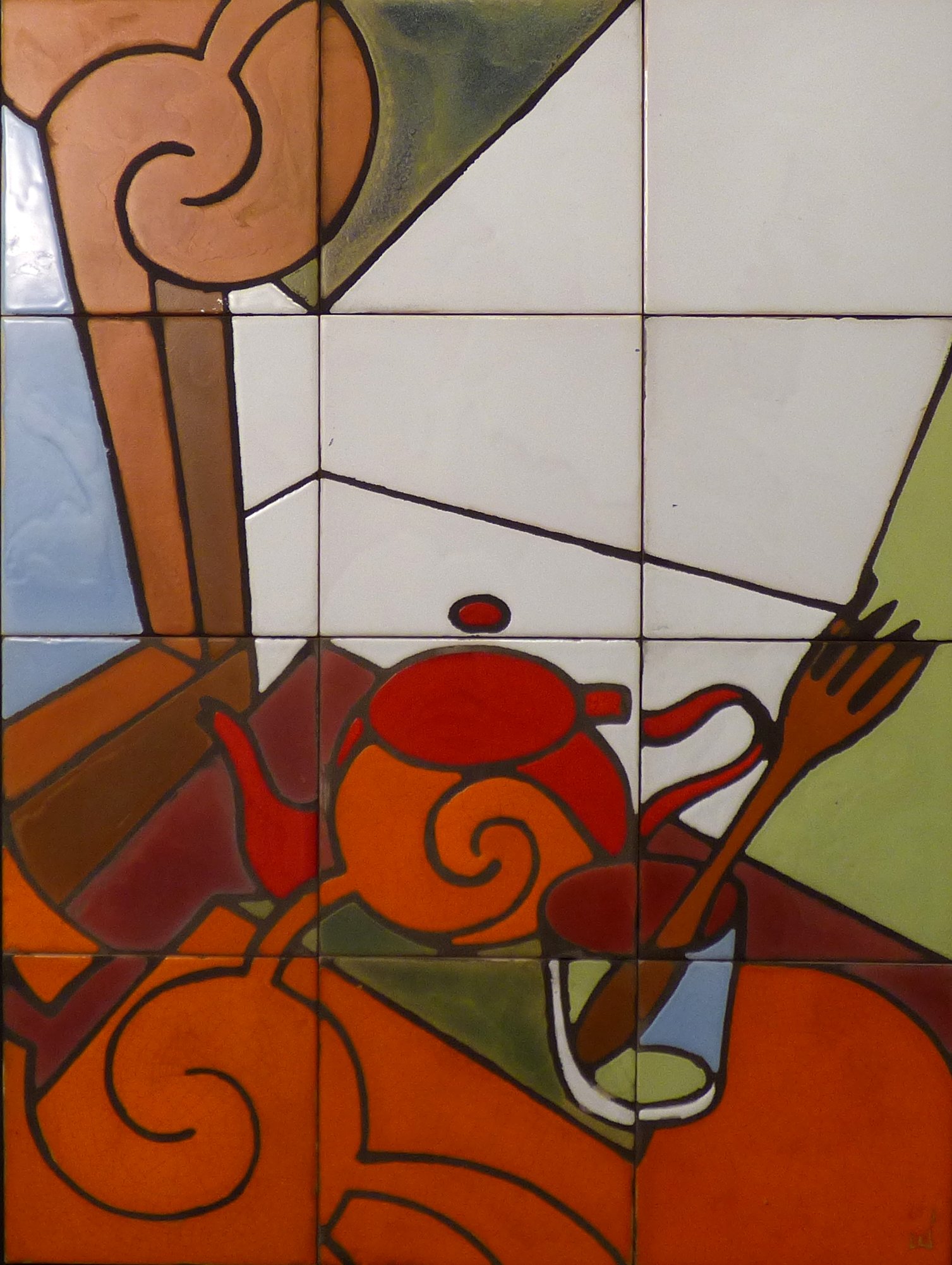 bodegon en mural de ceramica de gramala