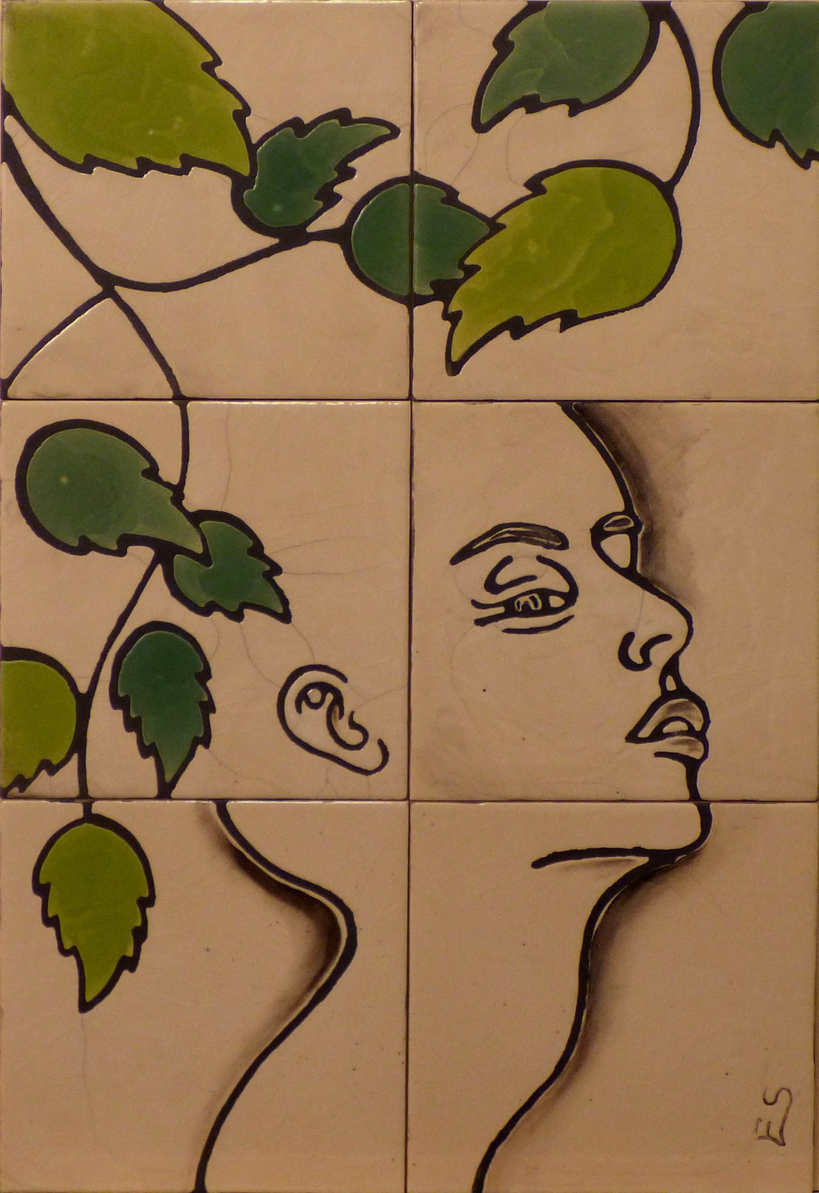 mural de ceramica con degradado bajocubierta